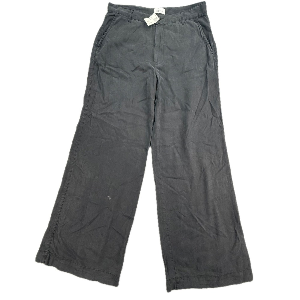 Pistola Jadyn Palazzo Pants Women 30 Black High Rise‎ Wide Leg Faded P00116157TC